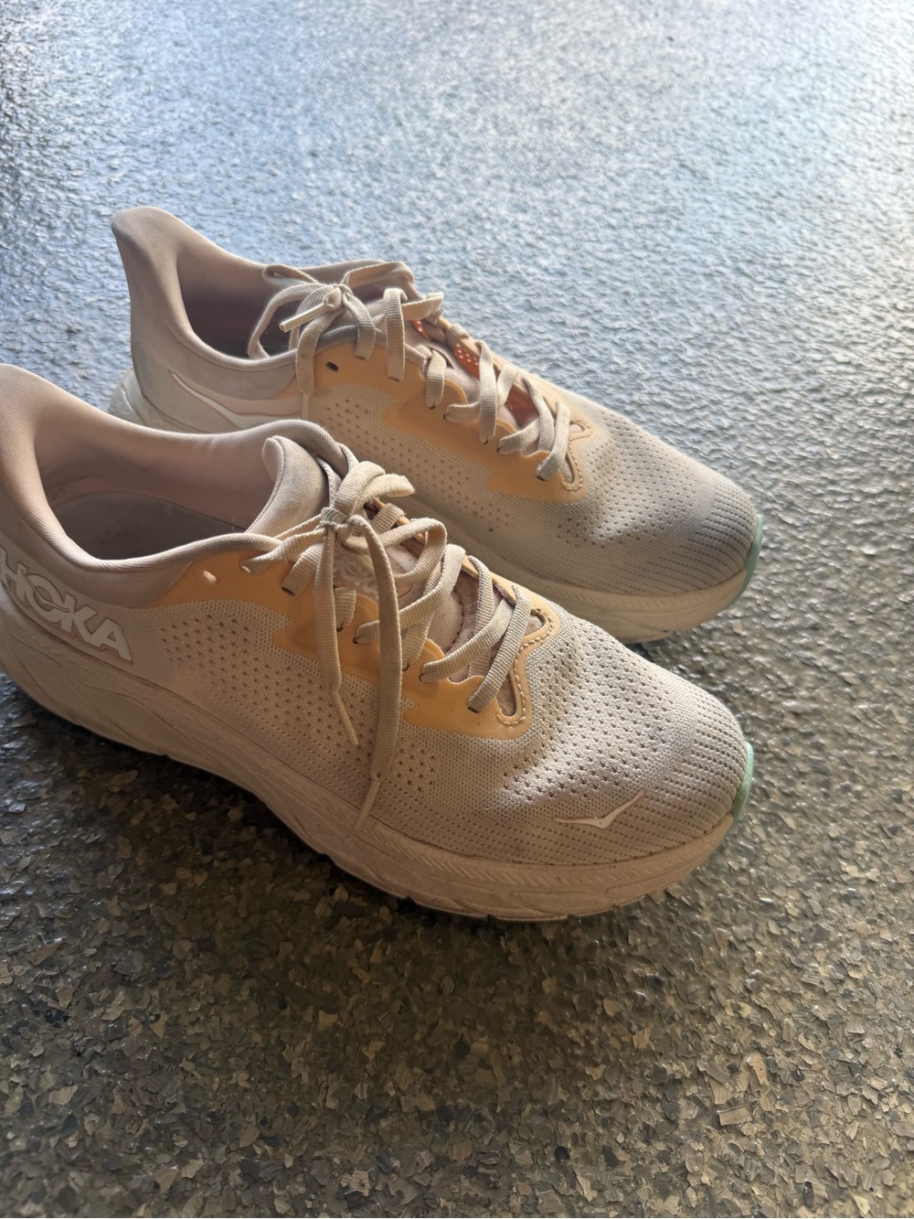 Hoka Women's Neutral Running Shoes - Beige and Pale Peach
